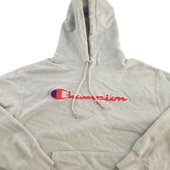 Champion Hoodie Mens XL Reverse Weave Spell Out Pullover 3D Chenille Script Logo - Picture 5 of 10